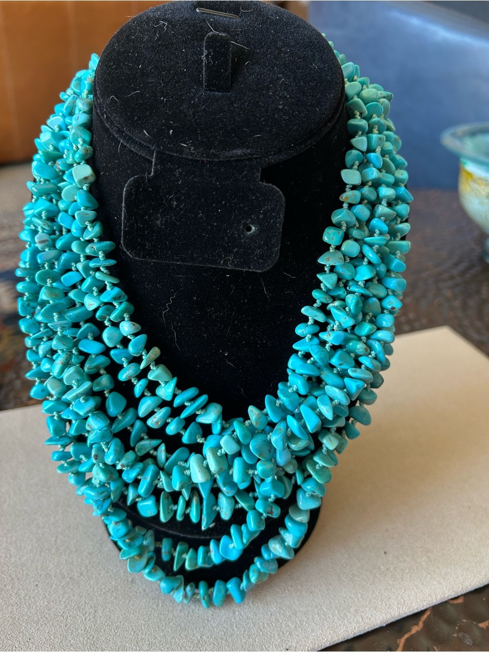 Turquoise Chip Multi-Strand Statement Necklace
